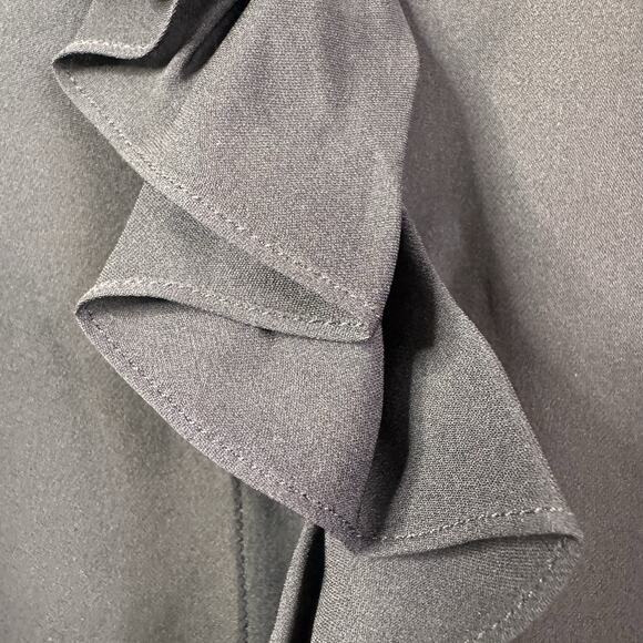 NWT Nili Lotan Black Silk Cecily Ruffle Front Blouse Top XS Button Romantic - Picture 4 of 11